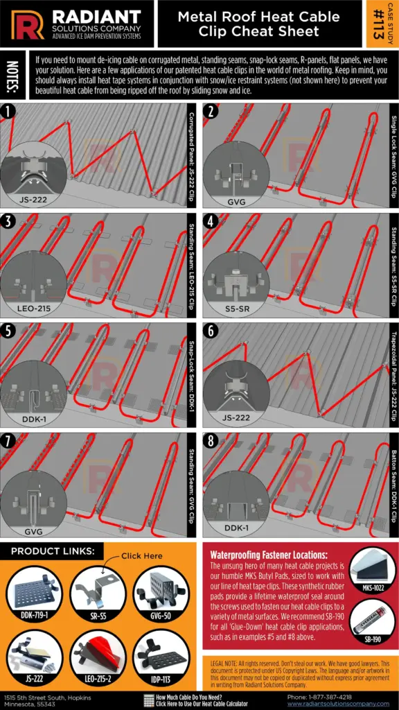 Metal-Roof-Heat-Cable-Clip-Cheat-Sheet Infographics