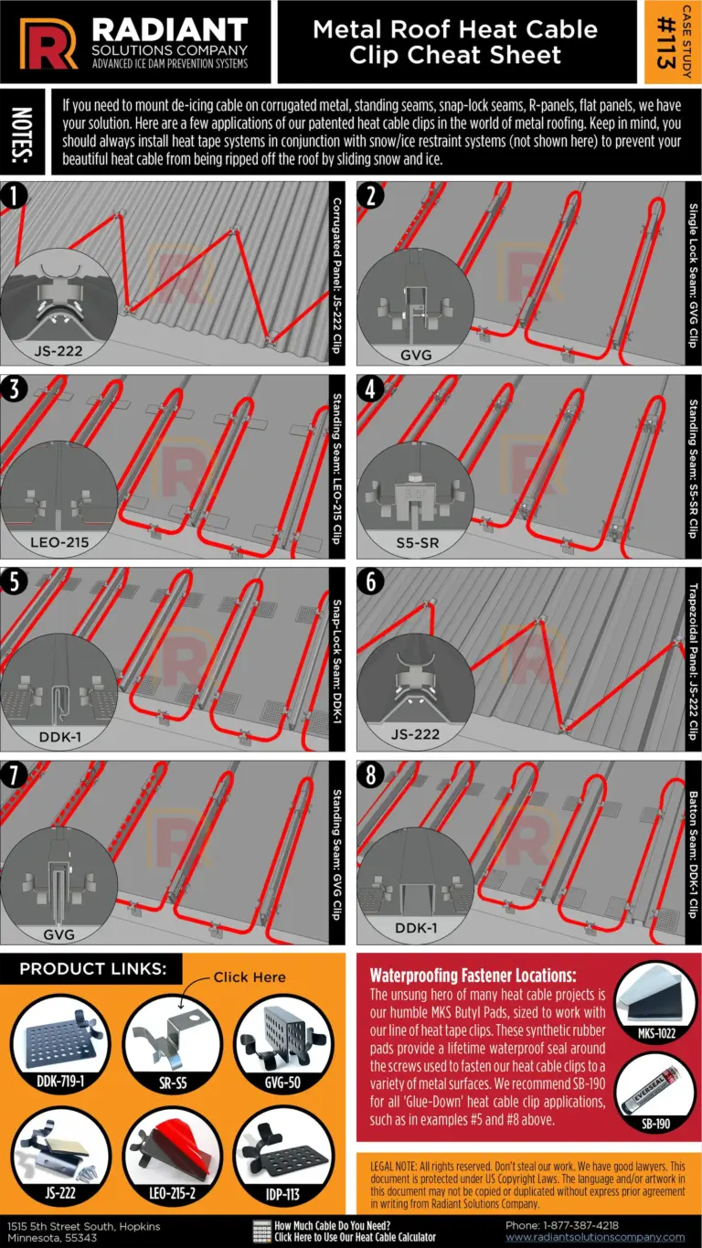 Metal-Roof-Heat-Cable-Clip-Cheat-Sheet Infographics