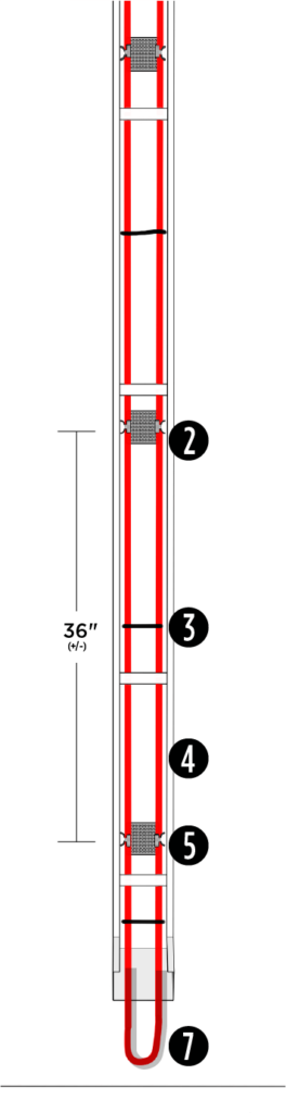 open faced downspout with heat tape installed