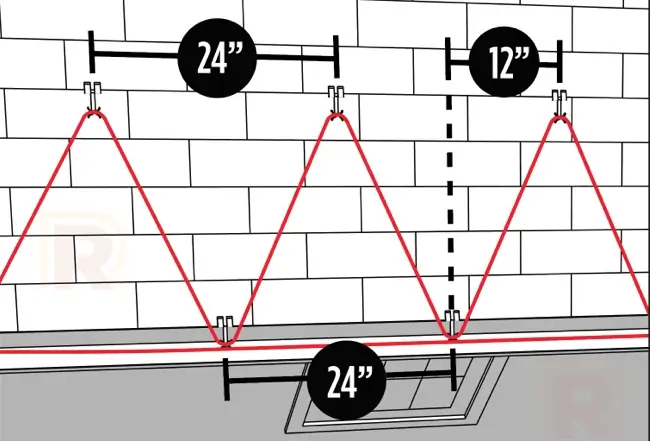 Heat Tape Spacing on roof