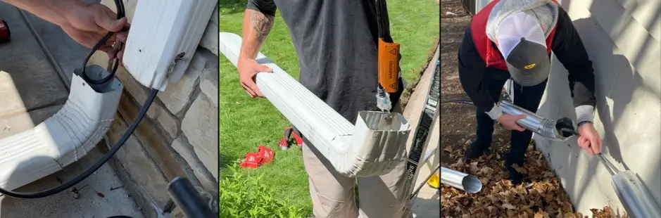 Removing Downspout Elbows to Get Heat Tape through